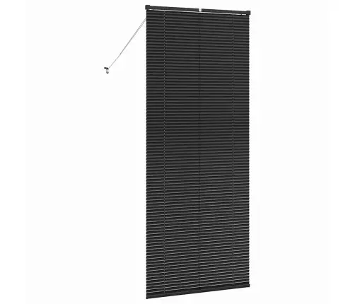 Langų Žaliuzė Su Užuolaidomis Juoda Aliuminis