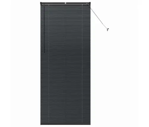 Langų Žaliuzė Su Užuolaidomis Juoda Aliuminis