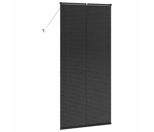 Logu Žalūzija Ar Aizkariem Cits Melna 100 X 220 Cm Alumīnijs Vidaxl