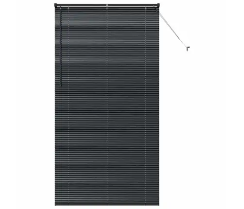 Langų Žaliuzė Su Užuolaidomis Juoda Aliuminis