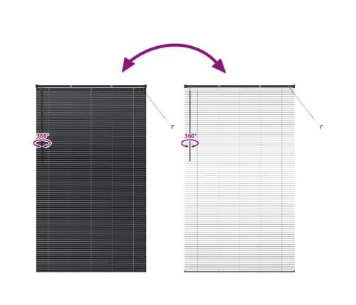 Aknarulo Kardinatega Must Alumiinium