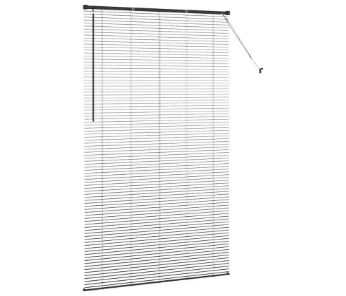 Logu Žalūzija Ar Aizkariem Cits Melna 135 X 220 Cm Alumīnijs Vidaxl