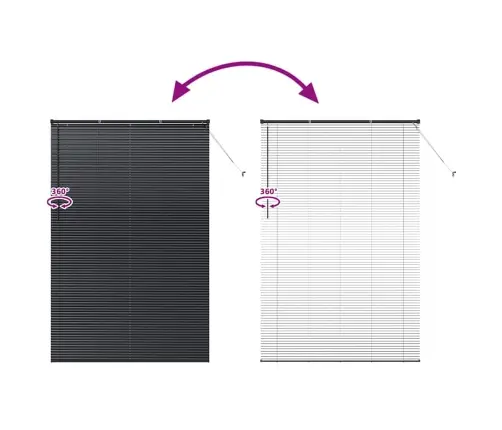 Langų Žaliuzė Su Užuolaidomis Juoda Aliuminis