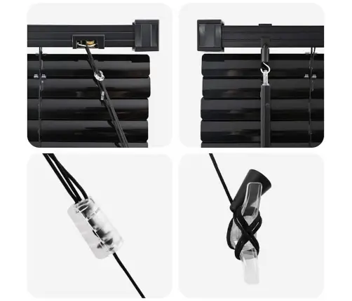 Logu Žalūzija Ar Aizkariem Cits Melna 155 X 220 Cm Alumīnijs Vidaxl