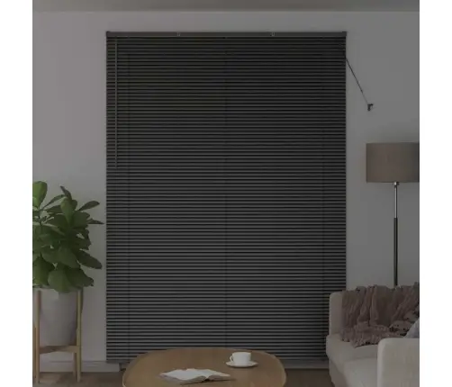 Logu Žalūzija Ar Aizkariem Cits Melna 155 X 220 Cm Alumīnijs Vidaxl