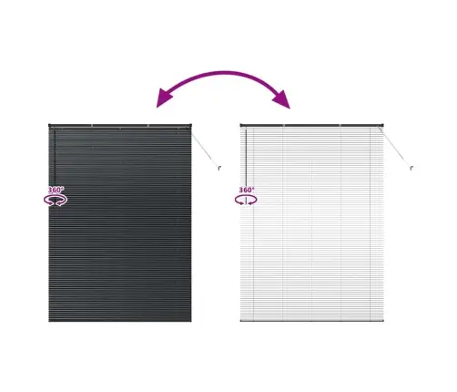 Logu Žalūzija Ar Aizkariem Cits Melna 155 X 220 Cm Alumīnijs Vidaxl