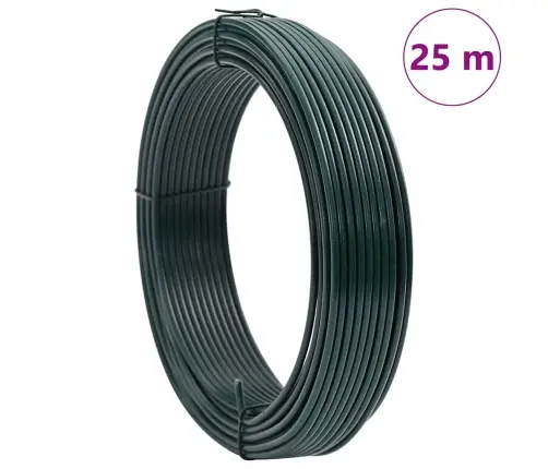 Žoga Saistīšanas Stieple Zaļa 25 M Pvc Pārklāts Tērauds Vidaxl