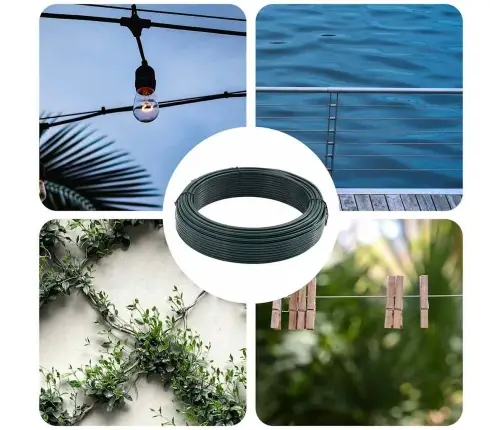 Žoga Saistīšanas Stieple Zaļa 33 M Pvc Pārklāts Tērauds Vidaxl