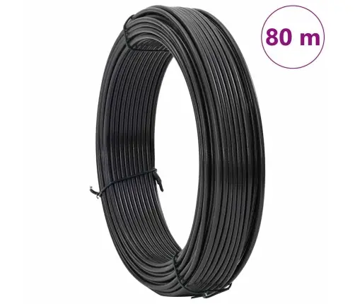 Žoga Saistīšanas Stieple Antracīts 80 M Pvc Pārklāts Tērauds Vidaxl