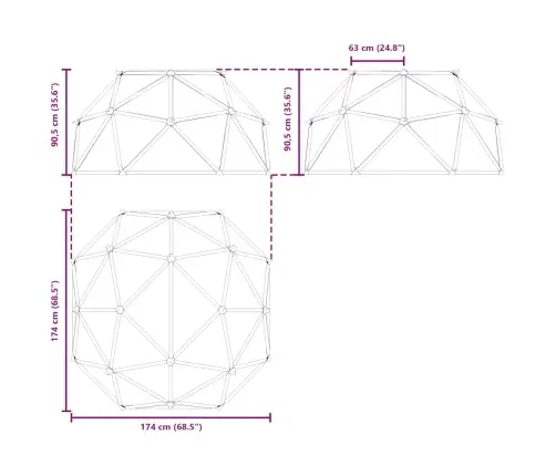 Kāpšanas Dome Bērniem 3-10 Gadiem 196 Cm 200 Kg Vidaxl