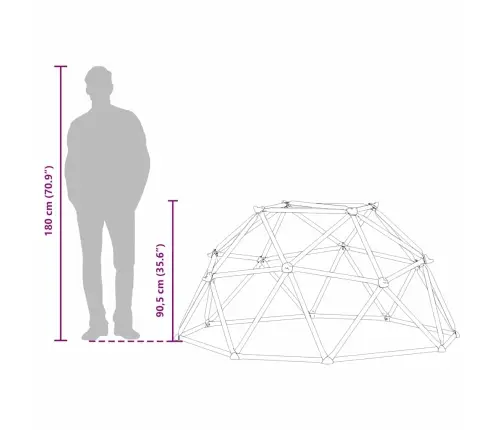 Kāpšanas Dome Bērniem 3-10 Gadiem 196 Cm 200 Kg Vidaxl