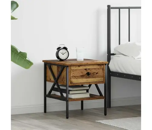 Öökapp Vana Puit 40 X 42 X 45 Cm Inseneritud Puit Ja Metall