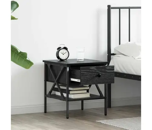 Naktsgaldiņš Melna Ozola 40X42X45 Cm Inženierijas Koks Vidaxl
