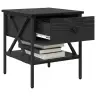 Naktsgaldiņš Melna Ozola 40X42X45 Cm Inženierijas Koks Vidaxl