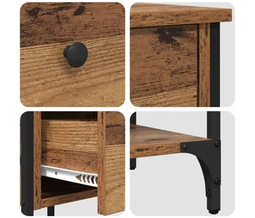 Šalia Lovos Spintelė Su Stalčių 2 Pcs Ruda 33.5 X 36 X 70 Cm