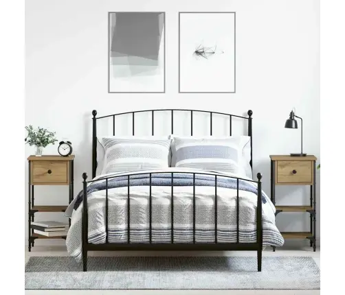 Šalia Lovos Spintelė Su Stalčių 2 Pcs Ruda 33.5 X 36 X 70 Cm