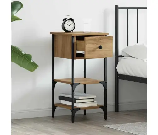 Šalia Lovos Spintelė Su Stalčių 2 Pcs Ruda 33.5 X 36 X 70 Cm