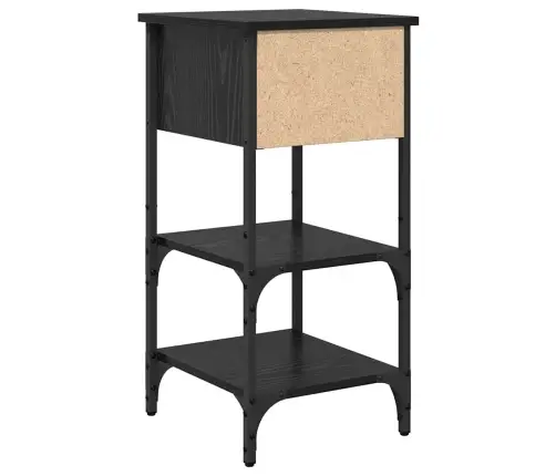 Šalia Lovos Spintelė 2 Pcs Juodas Ąžuolas 33.5 X 36 X 70 Cm