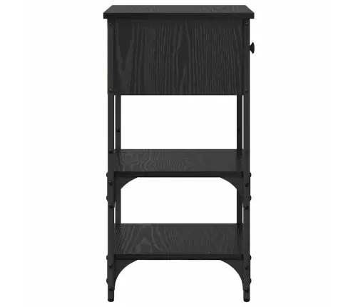 Šalia Lovos Spintelė 2 Pcs Juodas Ąžuolas 33.5 X 36 X 70 Cm