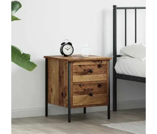 Naktinis Staliukas Su Stalčių Sena Mediena 40 X 42 X 50 Cm