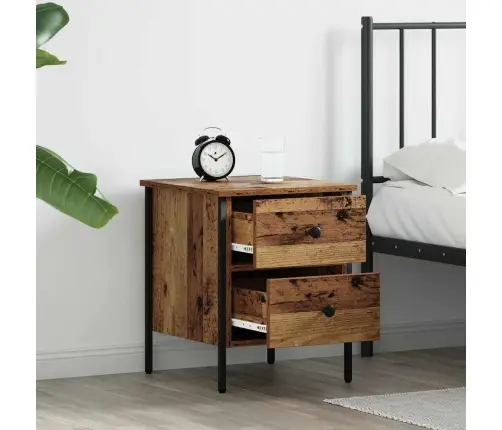 Naktinis Staliukas Su Stalčių Sena Mediena 40 X 42 X 50 Cm