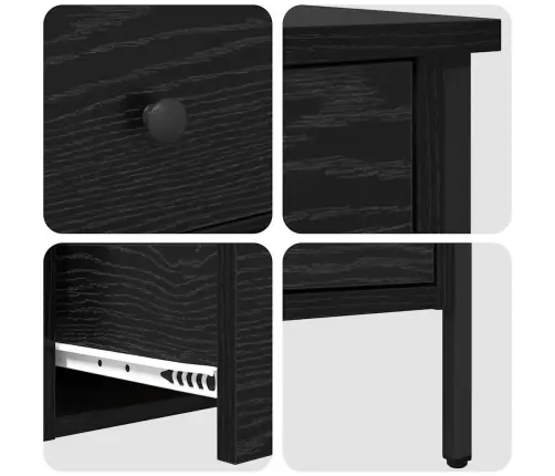 Naktsgaldiņš Melna Ozola 40X42X50 Cm Inženierijas Koks Vidaxl