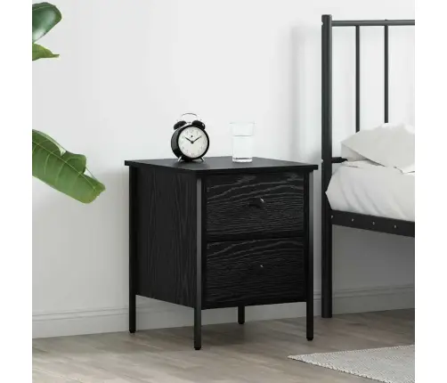 Naktsgaldiņš Melna Ozola 40X42X50 Cm Inženierijas Koks Vidaxl