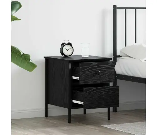 Naktsgaldiņš Melna Ozola 40X42X50 Cm Inženierijas Koks Vidaxl