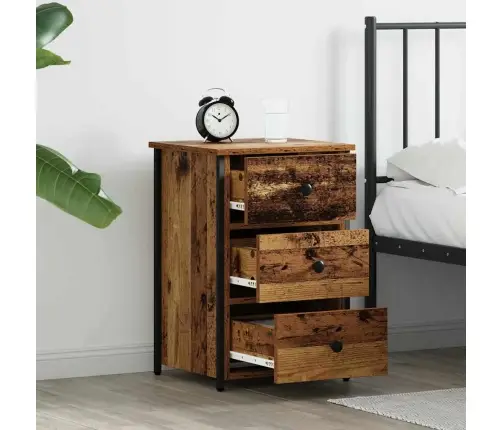 Šalia Lovos Spintelė Su Stalčių Ruda Kietas Atkurtas Medis