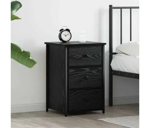 Melna Ozola Naktsgaldiņš Melns Ozols Mdf, Metāls Kompakts Vidaxl