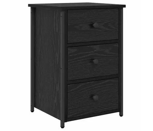 Melna Ozola Naktsgaldiņš Melns Ozols Mdf, Metāls Kompakts Vidaxl