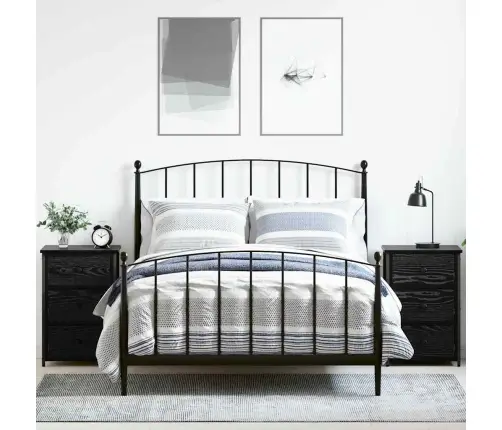 Melna Ozolkoka Naktsgaldu Komplekts Melna Ozolkoka Inženierijas Koks Vidaxl