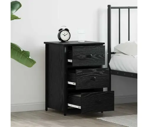 Melna Ozolkoka Naktsgaldu Komplekts Melna Ozolkoka Inženierijas Koks Vidaxl