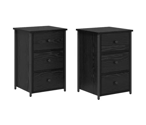 Melna Ozolkoka Naktsgaldu Komplekts Melna Ozolkoka Inženierijas Koks Vidaxl