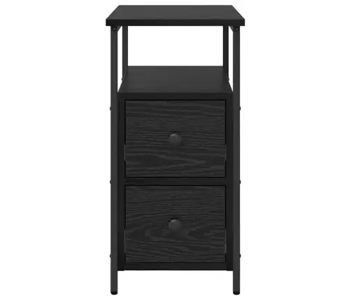 Nakts Skapītis Ar Atvilktni Melns Ozols 30 X 60 X 60 Cm Vidaxl