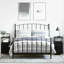 Nakts Skapītis Ar Atvilktni 2 Pcs Melns Ozols 30 X 60 X 60 Cm Vidaxl