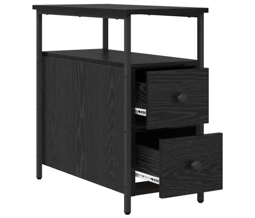 Nakts Skapītis Ar Atvilktni 2 Pcs Melns Ozols 30 X 60 X 60 Cm Vidaxl