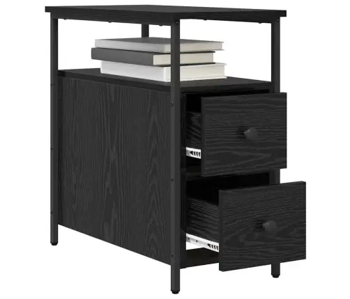 Nakts Skapītis Ar Atvilktni 2 Pcs Melns Ozols 30 X 60 X 60 Cm Vidaxl