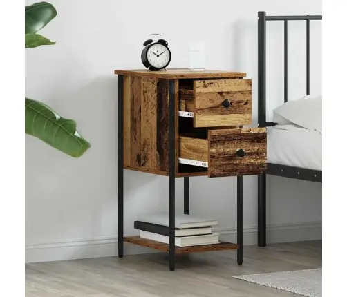 Nakts Skapītis Ar Atvilktni Vecs Koks 32 X 42 X 70 Cm Vidaxl