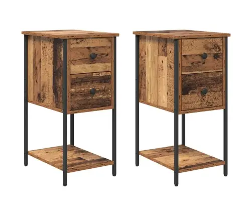 Nakts Skapītis Ar Atvilktni 2 Pcs Vecs Koks 32 X 42 X 70 Cm Vidaxl