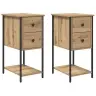 Nakts Skapītis 2 Pcs Amatnieku Ozola 32 X 42 X 70 Cm Vidaxl
