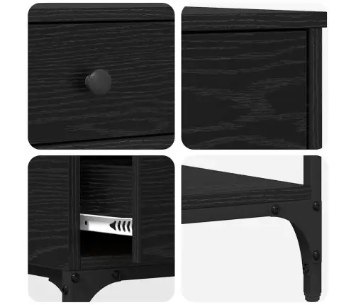 Konsoles Galds Melns Ozols 75X34.5X75 Cm Inženierijas Koks Vidaxl