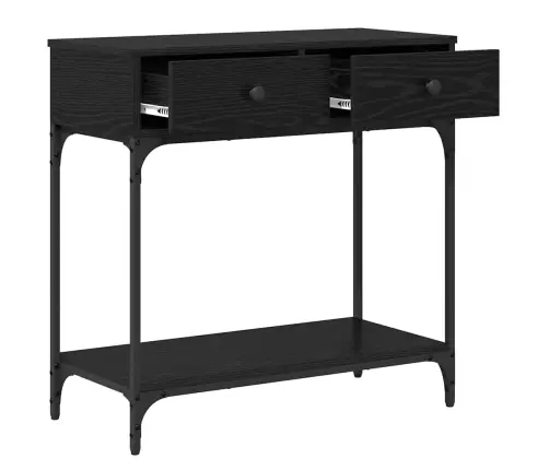 Konsoles Galds Melns Ozols 75X34.5X75 Cm Inženierijas Koks Vidaxl