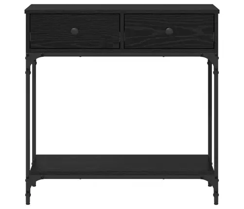 Konsoles Galds Melns Ozols 75X34.5X75 Cm Inženierijas Koks Vidaxl
