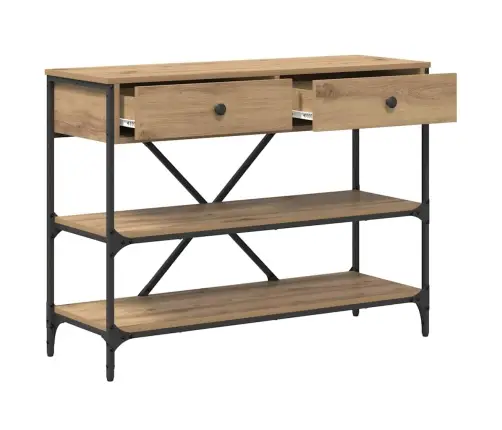 Konsoollaud Sahtliga Riiuliga Pruun 100 X 34,5 X 75 Cm Puit