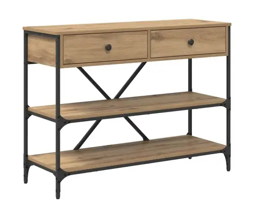 Konsoollaud Sahtliga Riiuliga Pruun 100 X 34,5 X 75 Cm Puit