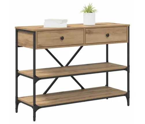 Konsoollaud Sahtliga Riiuliga Pruun 100 X 34,5 X 75 Cm Puit