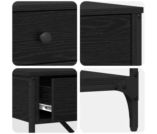 Konsolinis Stalas Juodas Ąžuolas 100 X 34,5 X 75 Cm Medis