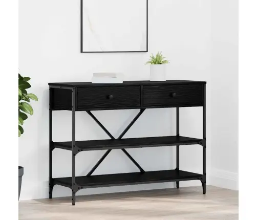 Konsolinis Stalas Juodas Ąžuolas 100 X 34,5 X 75 Cm Medis