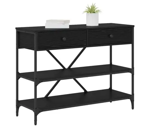 Konsolinis Stalas Juodas Ąžuolas 100 X 34,5 X 75 Cm Medis